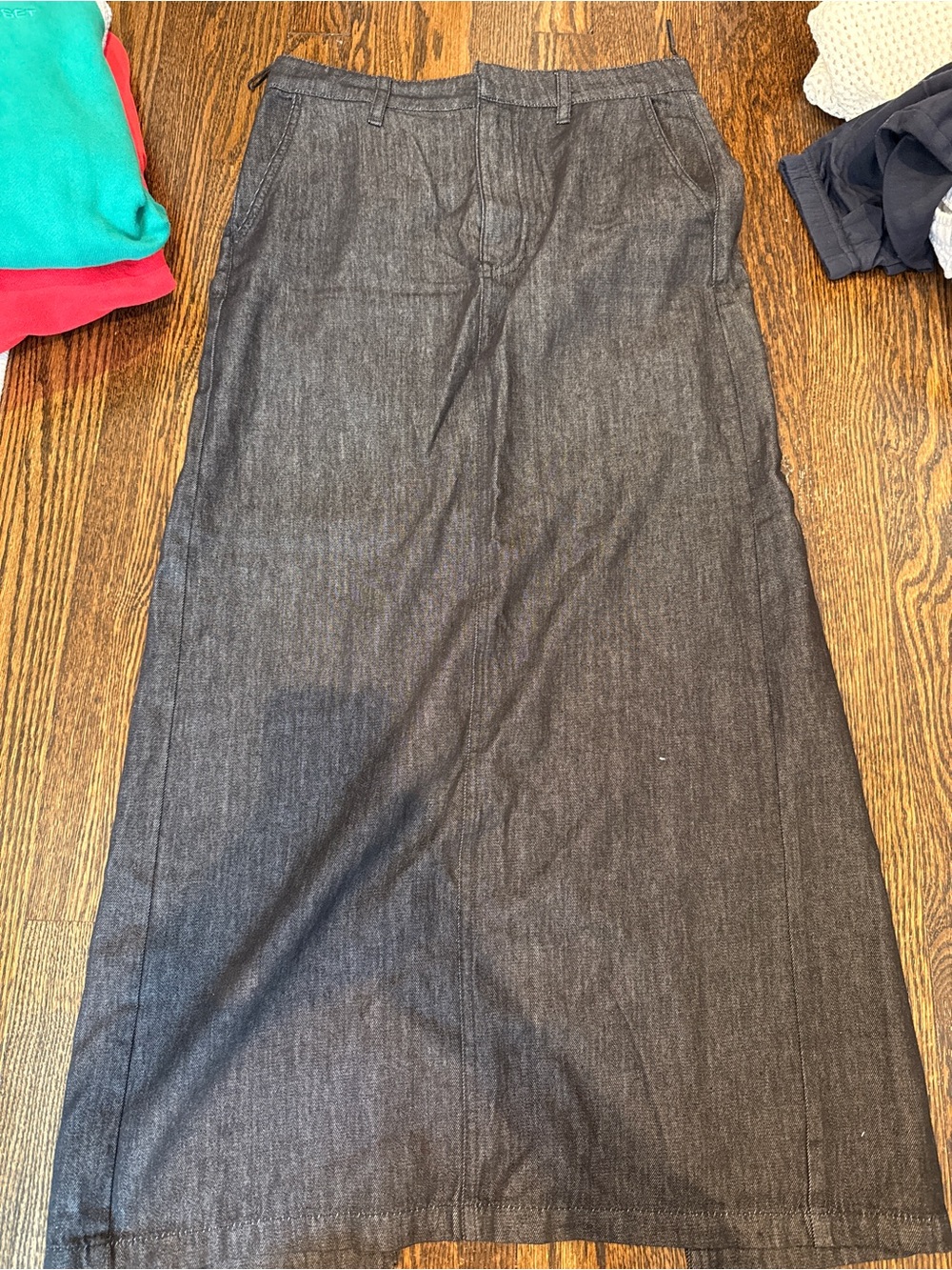 Zara Charcoal Denim Maxi Skirt